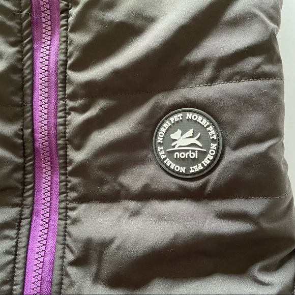 Fleece Lined Dog Jacket Black/Purple Size XXL - Picture 7 of 11